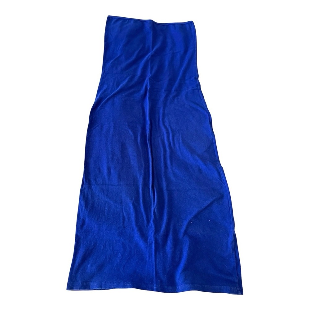 Vintage American Apparel Classic Girl Strapless Tube Dress Size Medium Blue Y2K